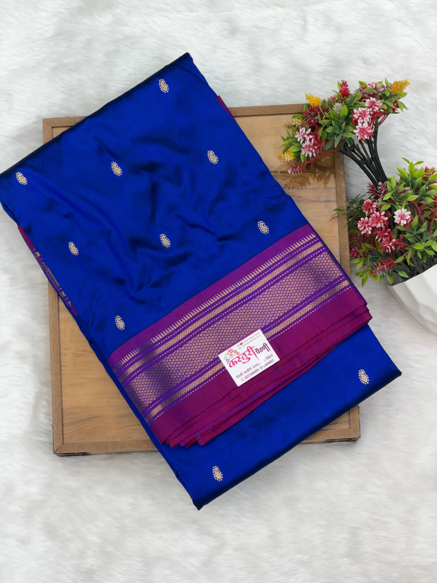 Yeola Paithani Double Pallu Paithani Jambhala With Red P01