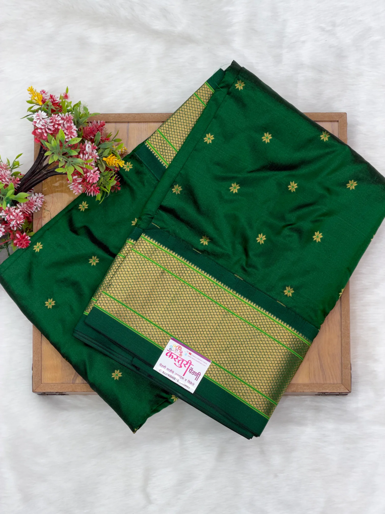 Pure Silk Maharani Paithani Green H01