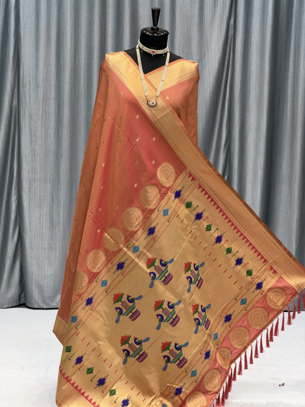 Self 14 Peacock Pallu Paithani Aboli K12