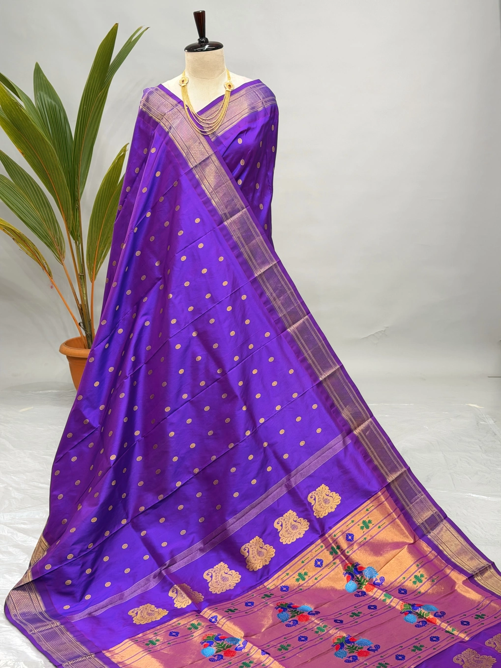 Pure Silk Handloom Kalanjali Paithani ,Paithani Color H13