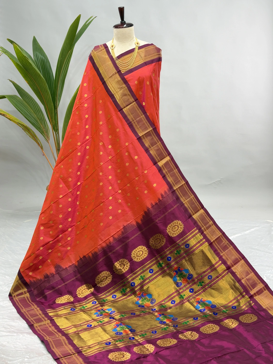 Pure Silk Handloom Kalanjali Paithani Dual Tone H13